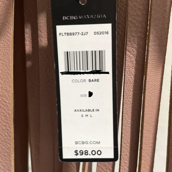 BCBGMax Azria Fringe Contour Waist Belt - Blush Nude Pink Size M - Picture 12 of 13